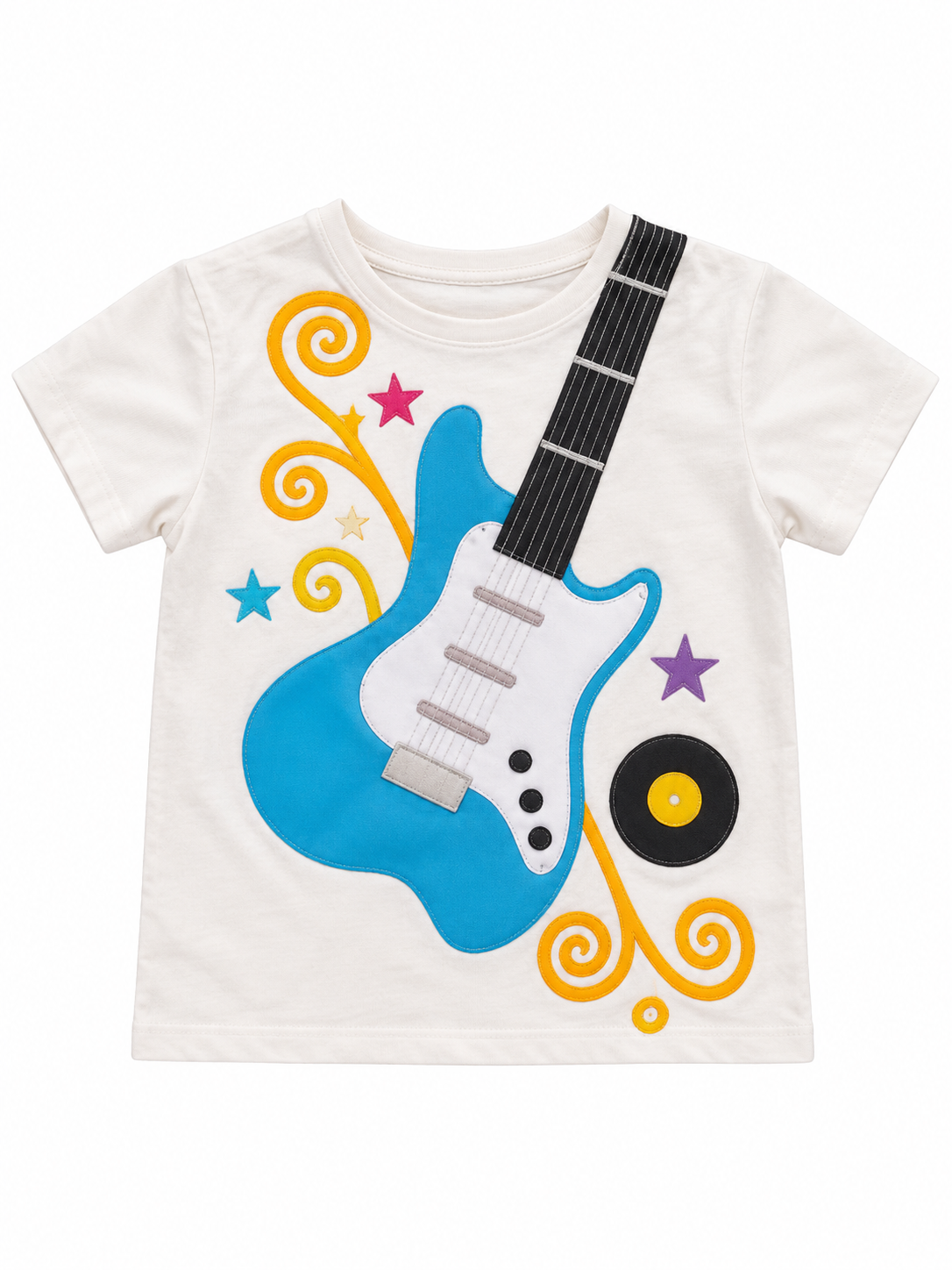 White - Blue Record Guitar Tee