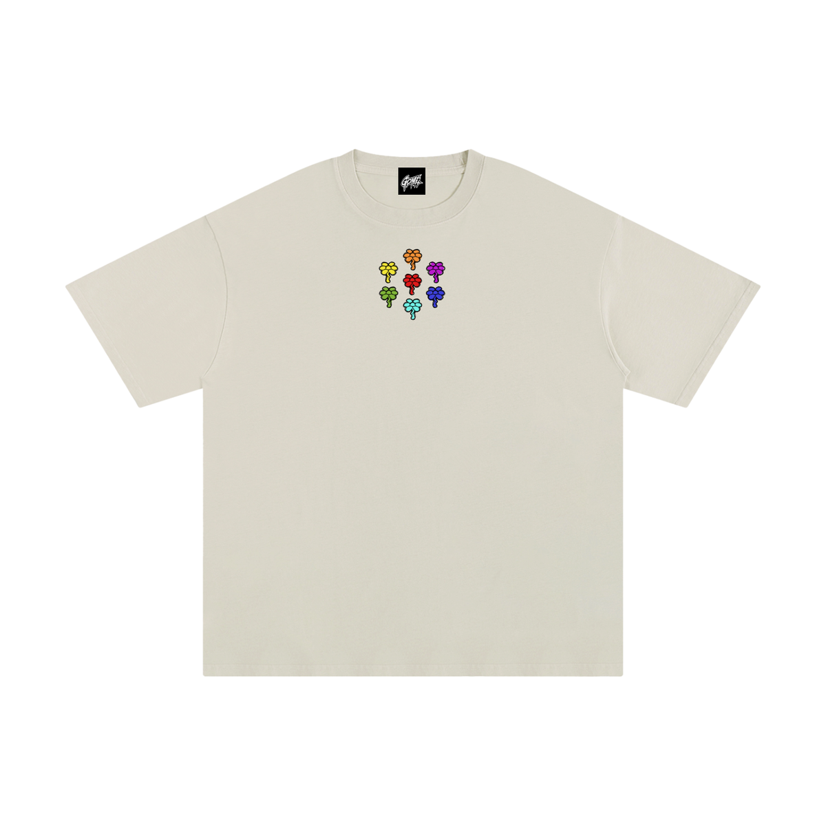 Flower Power Tee - Cream — Front