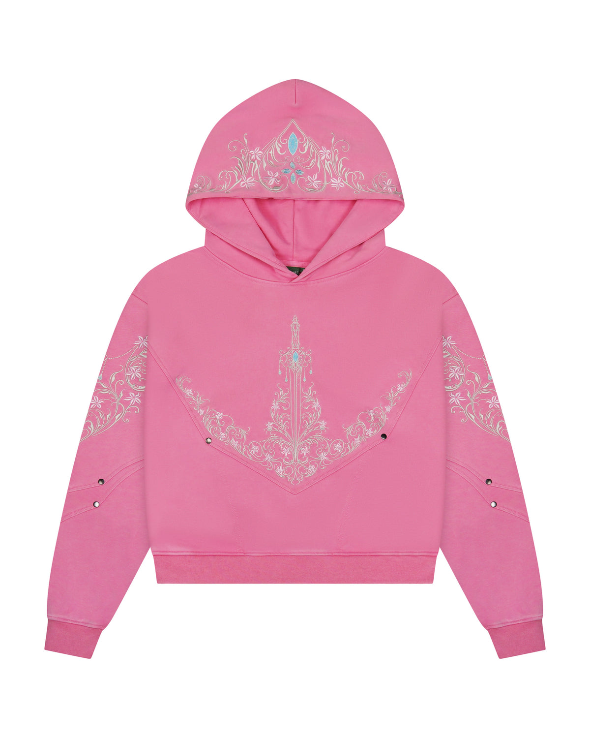 Armored Embroidered Set - Pink Hoodie