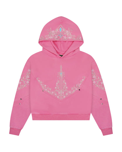 Armored Embroidered Set - Pink Hoodie