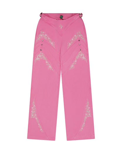 Armored Embroidered Set - Pink Pants