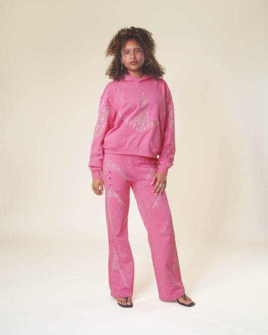 Armored Embroidered Set - Pink