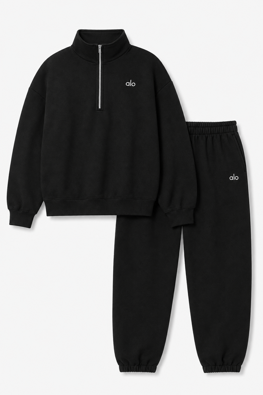 Quarter Zip Set - Jet Black