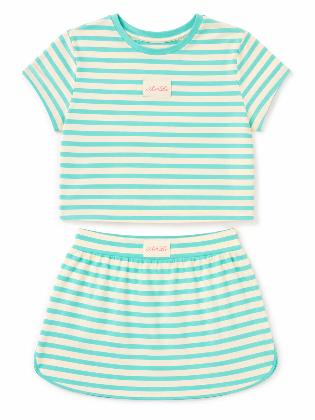 Striped Mini Skirt Set