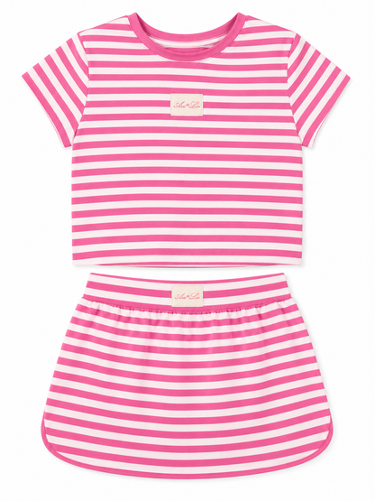 Striped Mini Skirt Set
