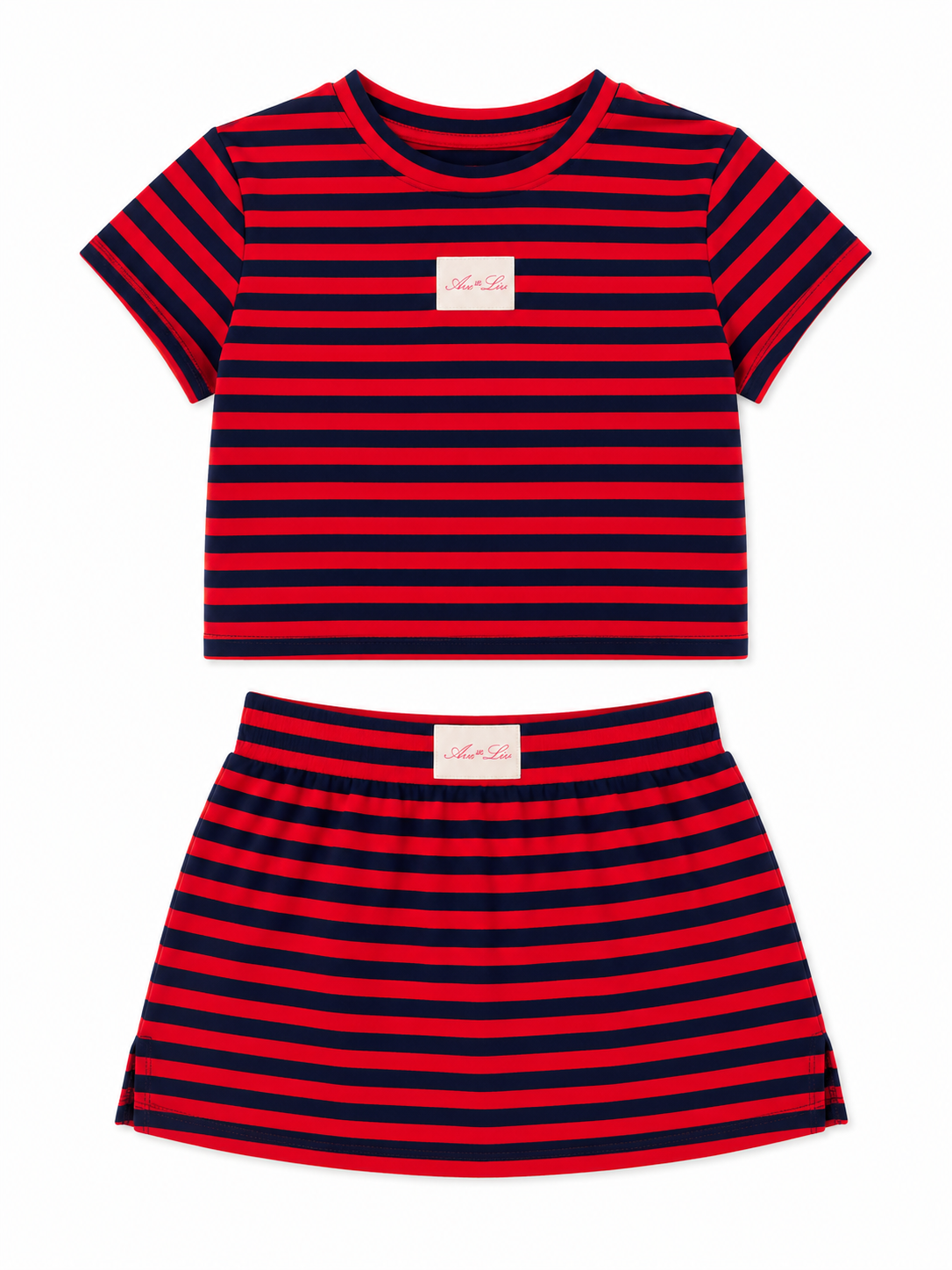 Striped Mini Skirt Set