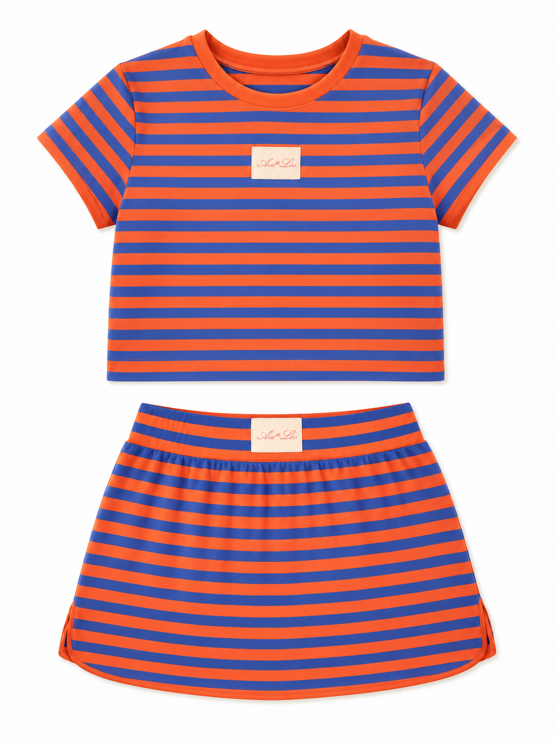 Striped Mini Skirt Set