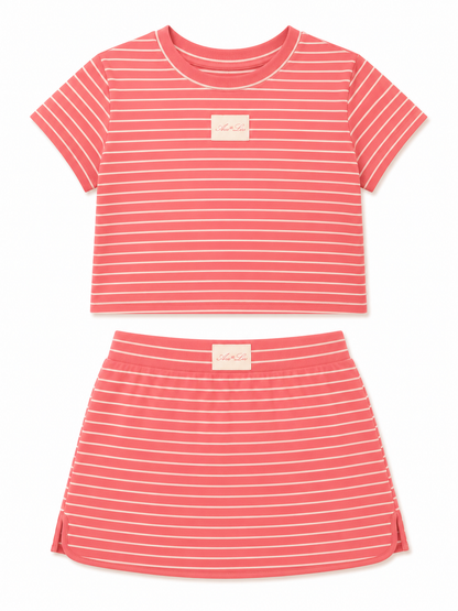 Striped Mini Skirt Set
