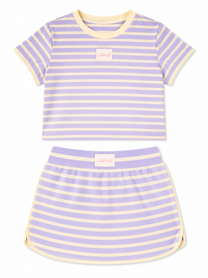 Striped Mini Skirt Set