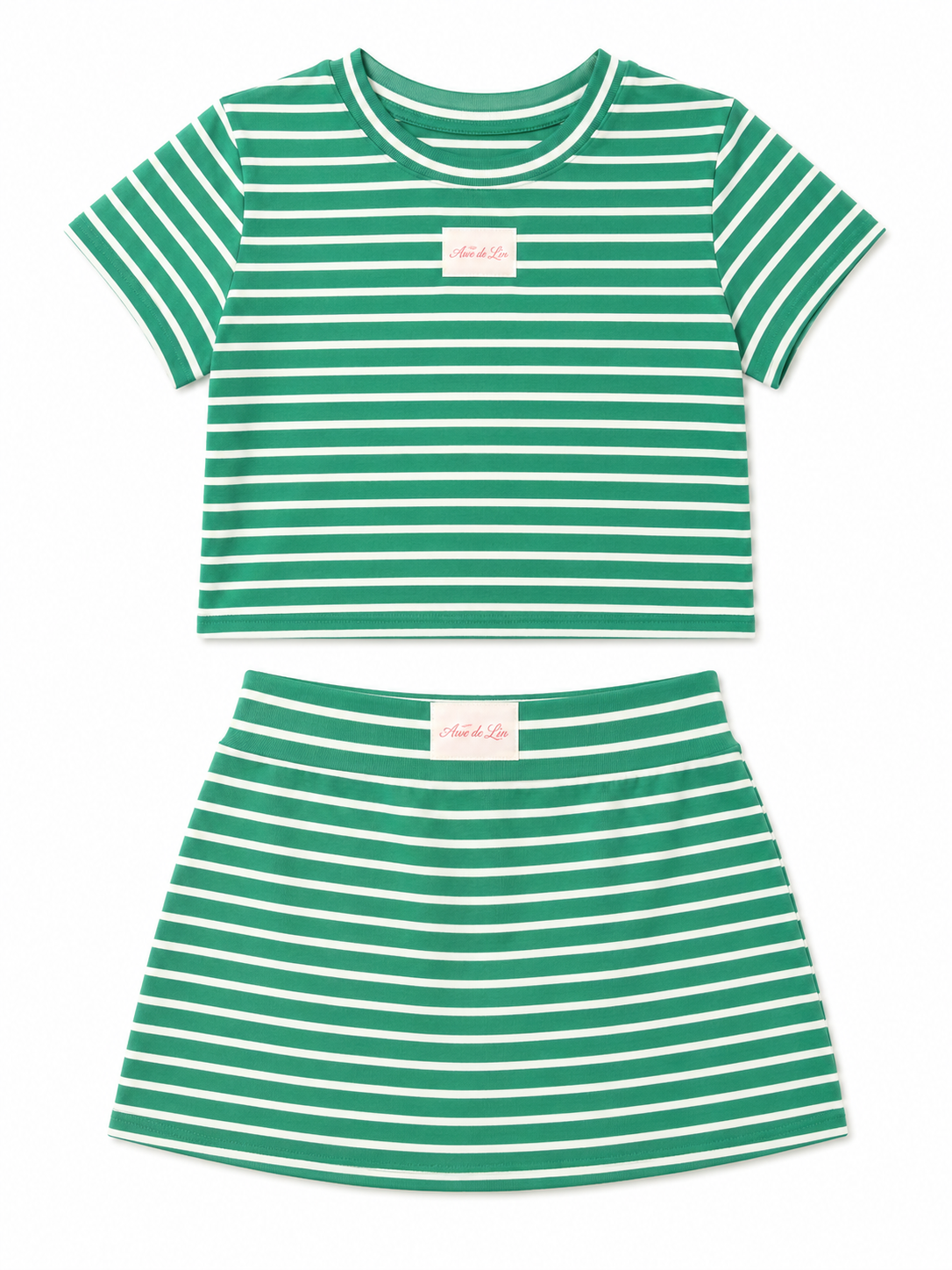 Striped Mini Skirt Set