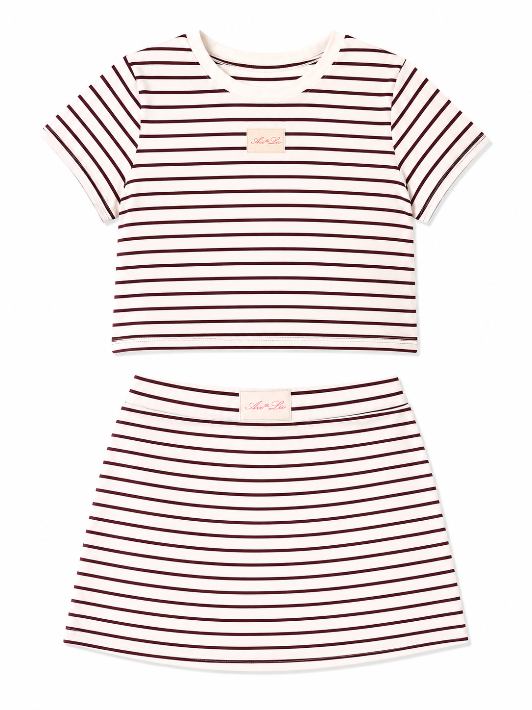 Striped Mini Skirt Set