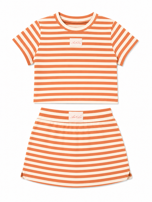 Striped Mini Skirt Set