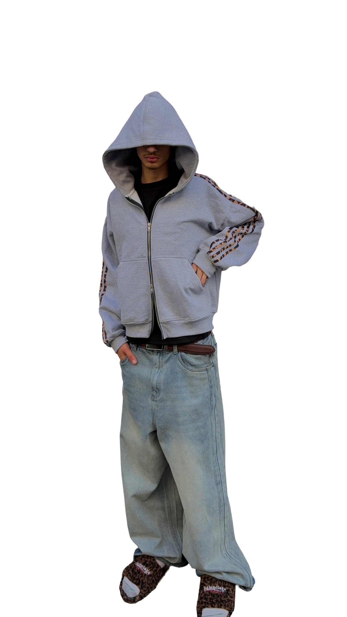 Gray Zip Hoodie