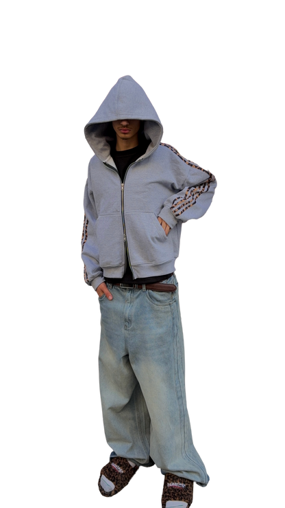 Gray Zip Hoodie