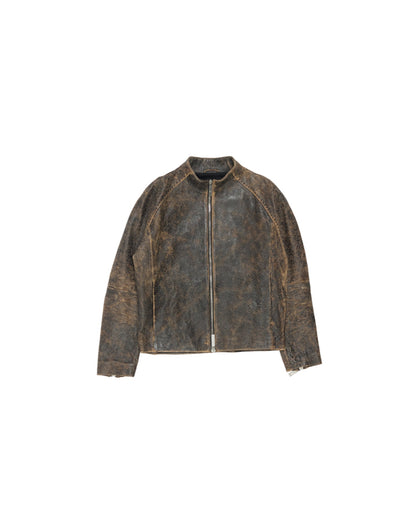 Raglan Zip Up Jacket — Vintage Brown Crackle