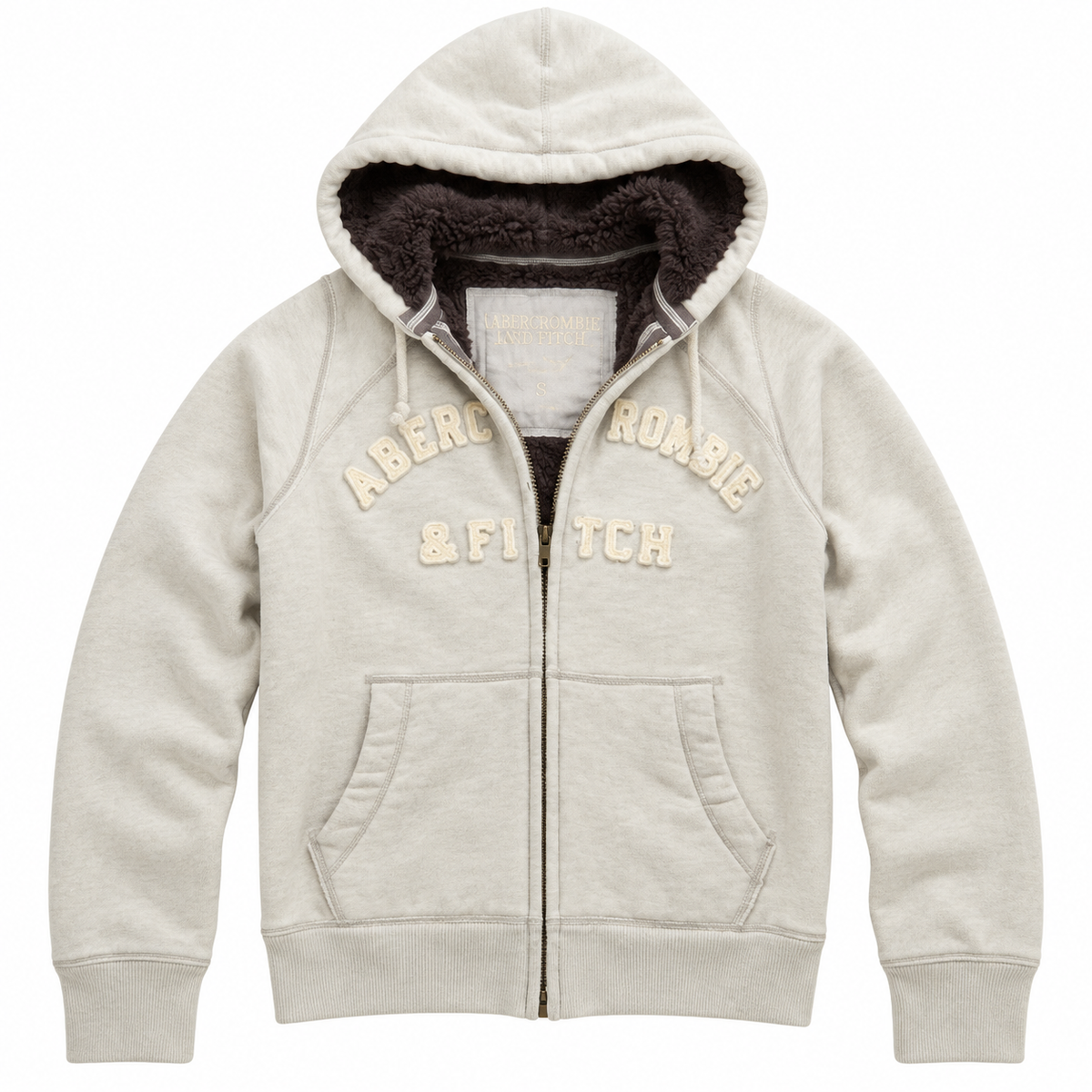 Cream Sherpa Hoodie — Front
