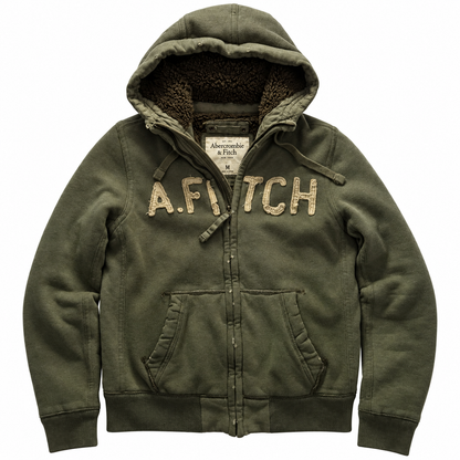 Olive A.FITCH Sherpa Hoodie — Front