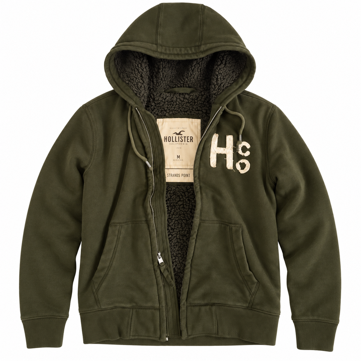 Olive HCO Sherpa Hoodie — Front