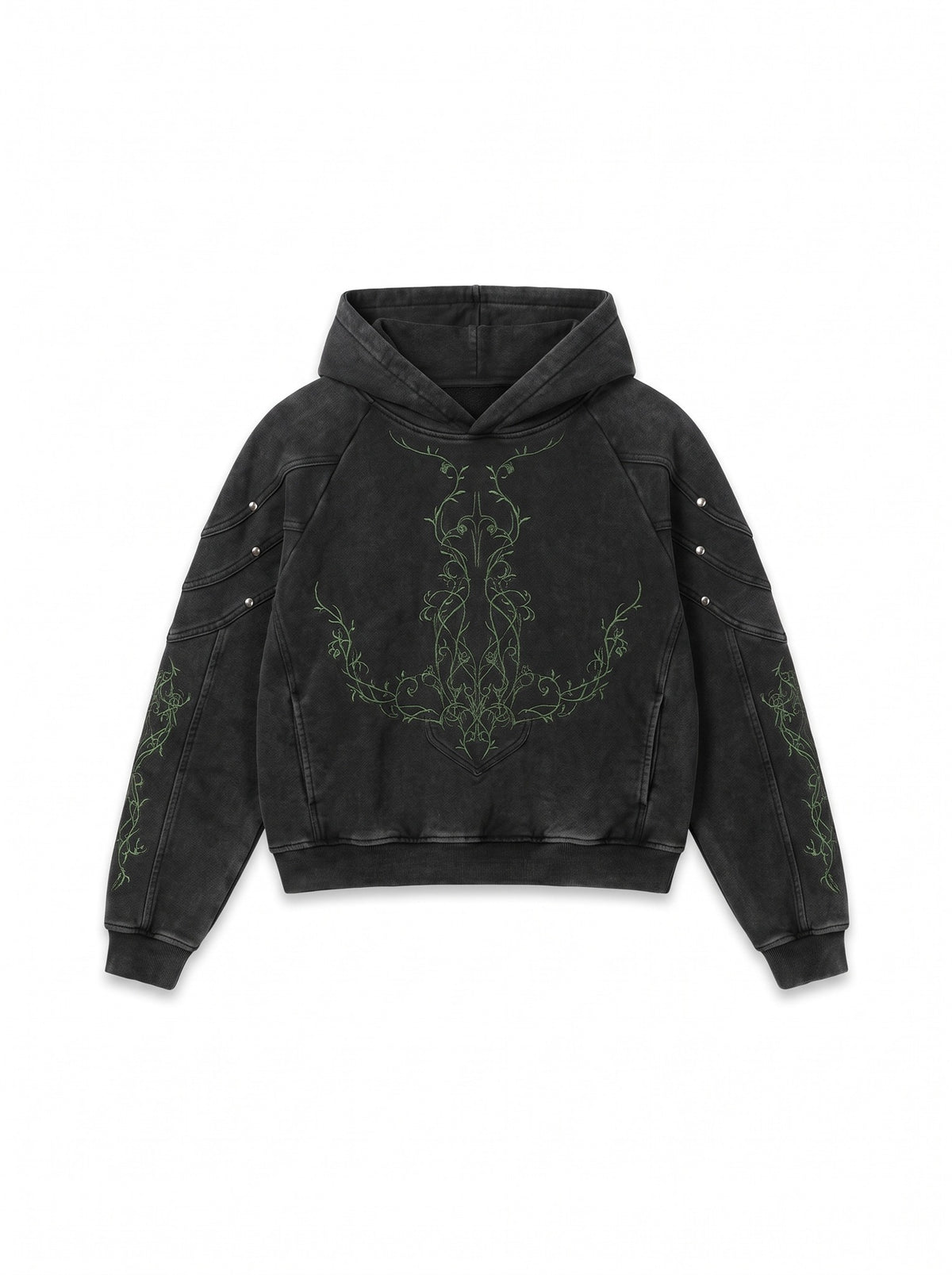 Armored Embroidered Set - Black Hoodie
