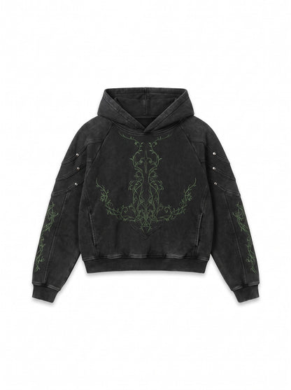 Armored Embroidered Set - Black Hoodie