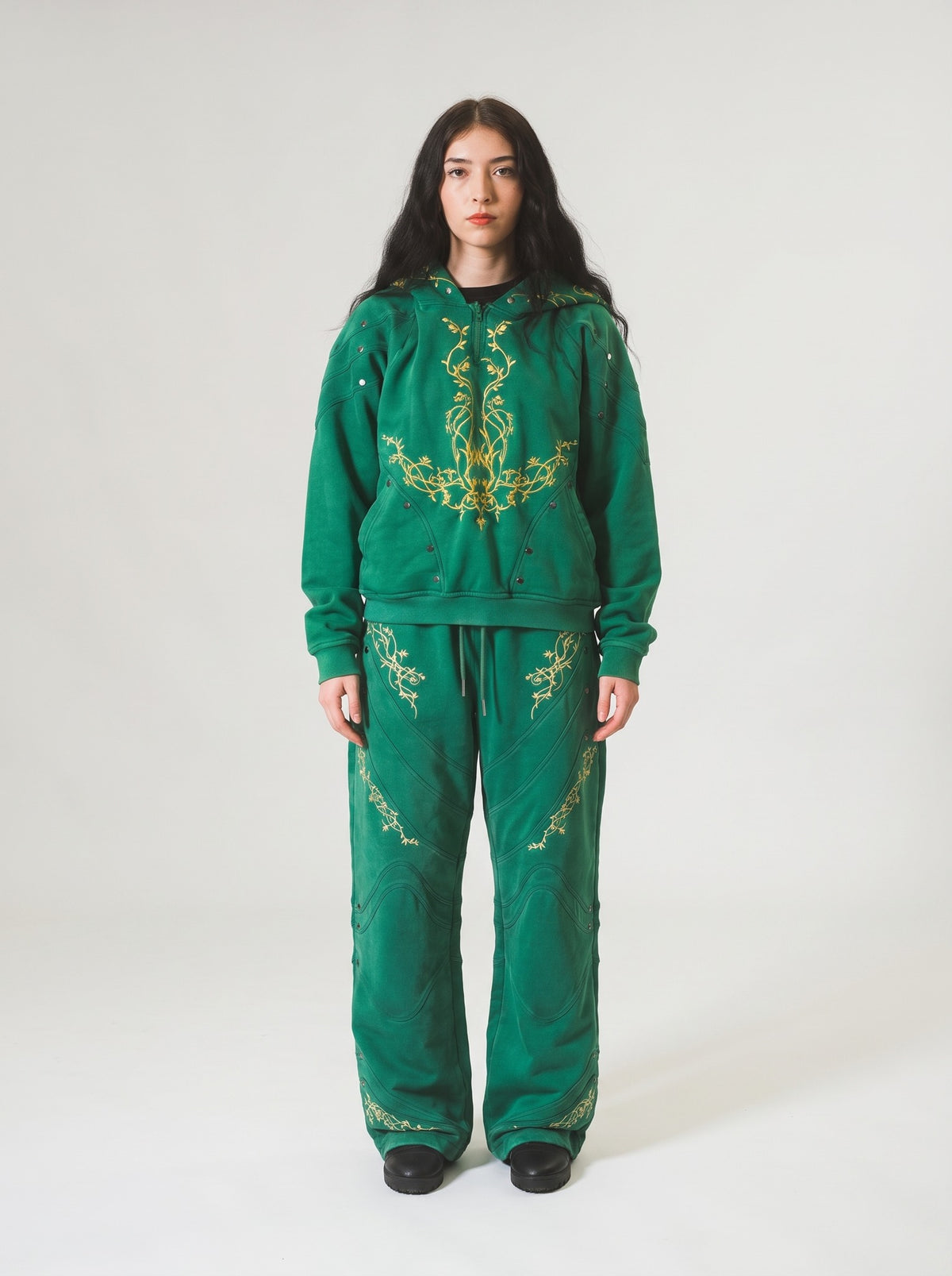 Armored Embroidered Set - Green