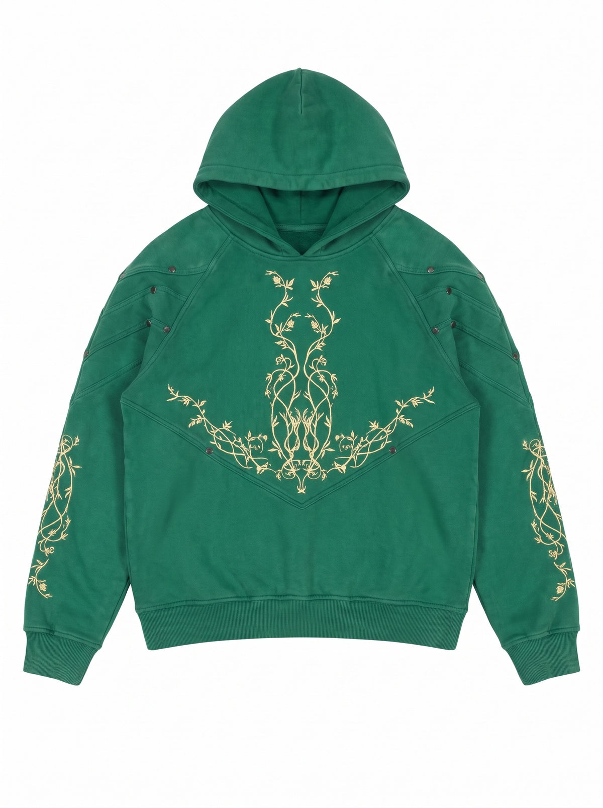 Armored Embroidered Set - Green Hoodie