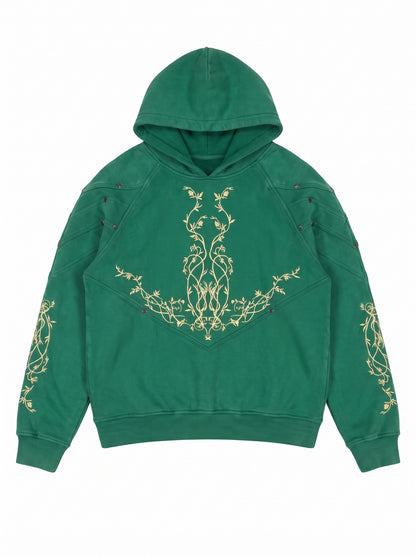Armored Embroidered Set - Green Hoodie