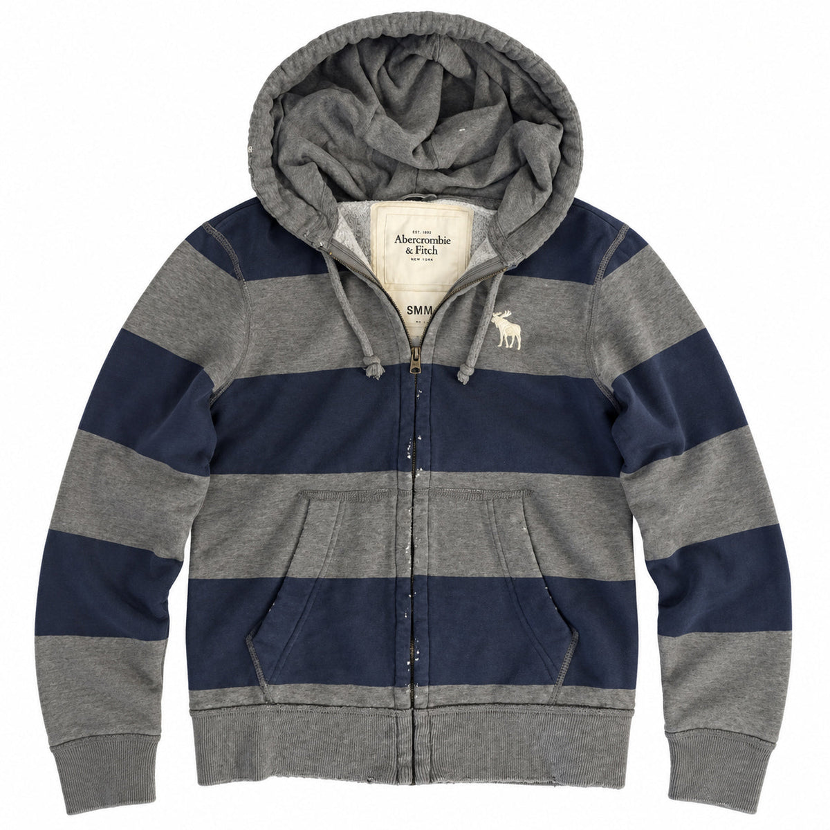 AF Jackets - Navy Striped Zip Hoodie