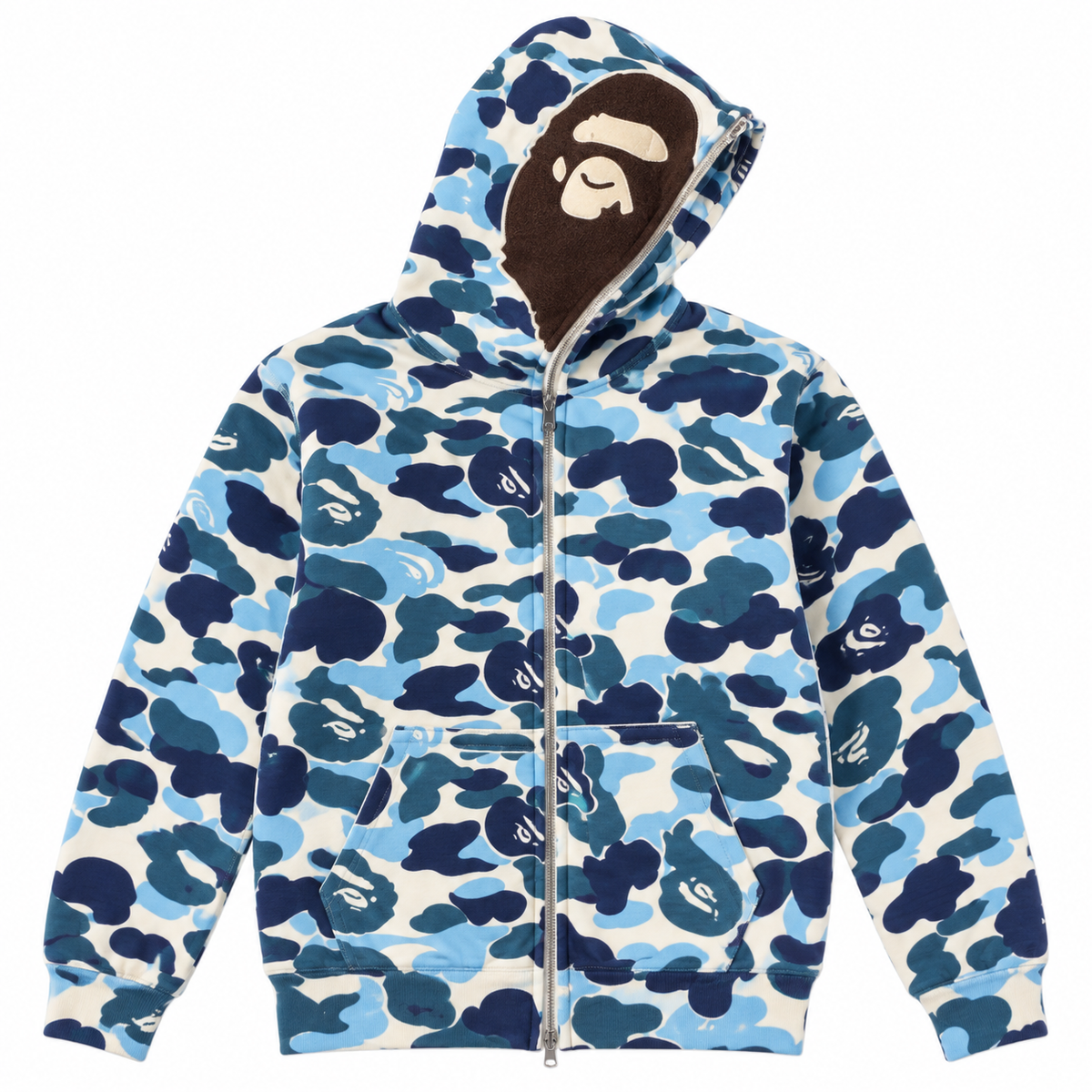 Camo Zip Hoodie Collection — Monkey — Blue