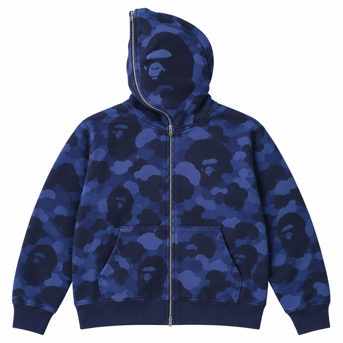 Camo Zip Hoodie Collection — Monkey — Navy