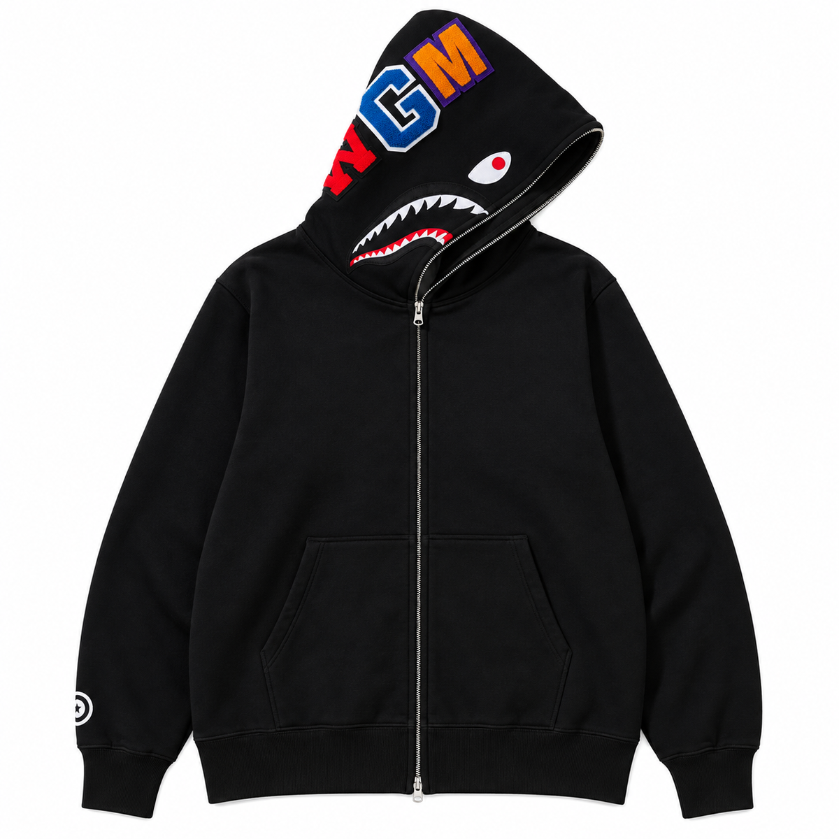 Camo Zip Hoodie Collection — Shark — Black