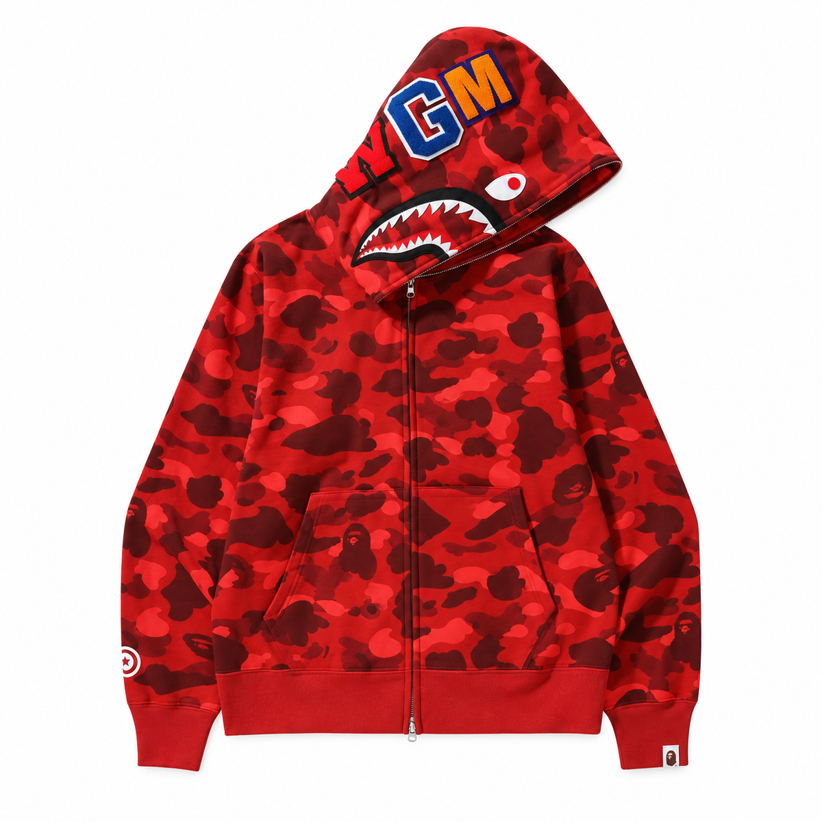 Camo Zip Hoodie Collection — Shark — Red