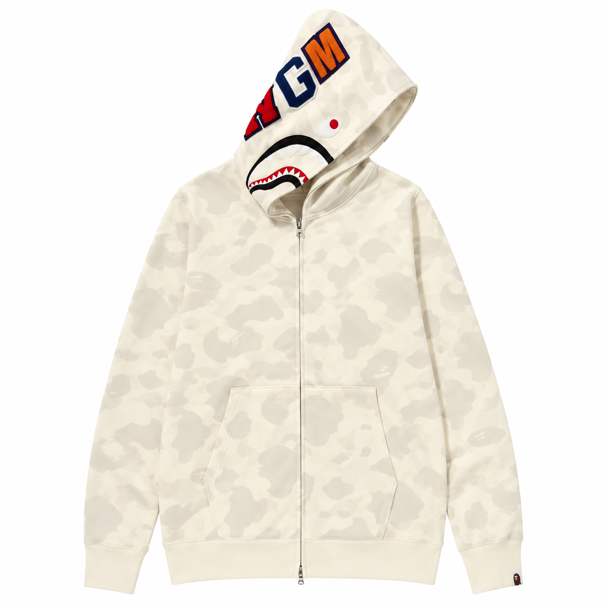 Camo Zip Hoodie Collection — Shark — Cream