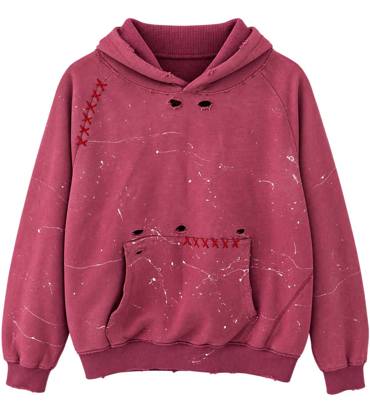 Distressed — Burgundy Pink — Front