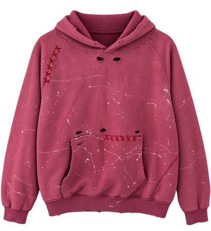 Distressed — Burgundy Pink — Front