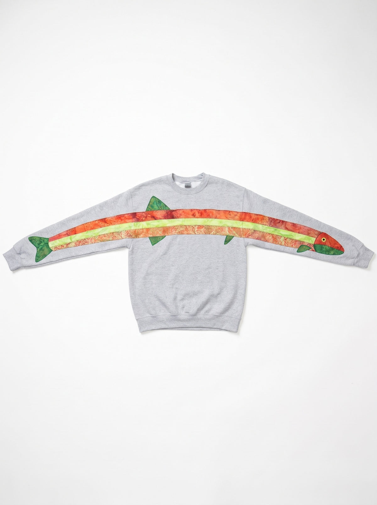 Fish Applique Sweatshirts - Grey Trout Crewneck