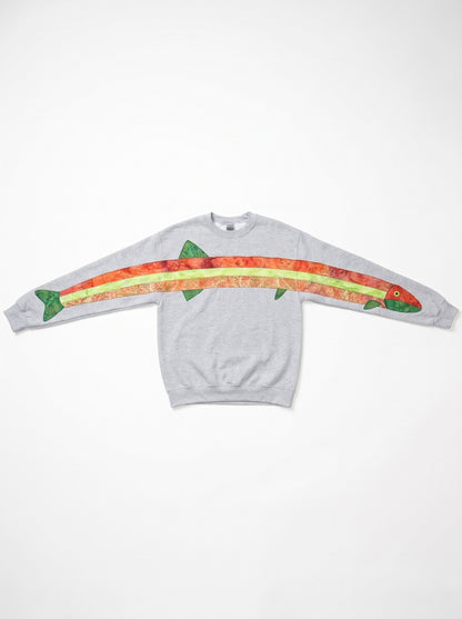 Fish Applique Sweatshirts - Grey Trout Crewneck