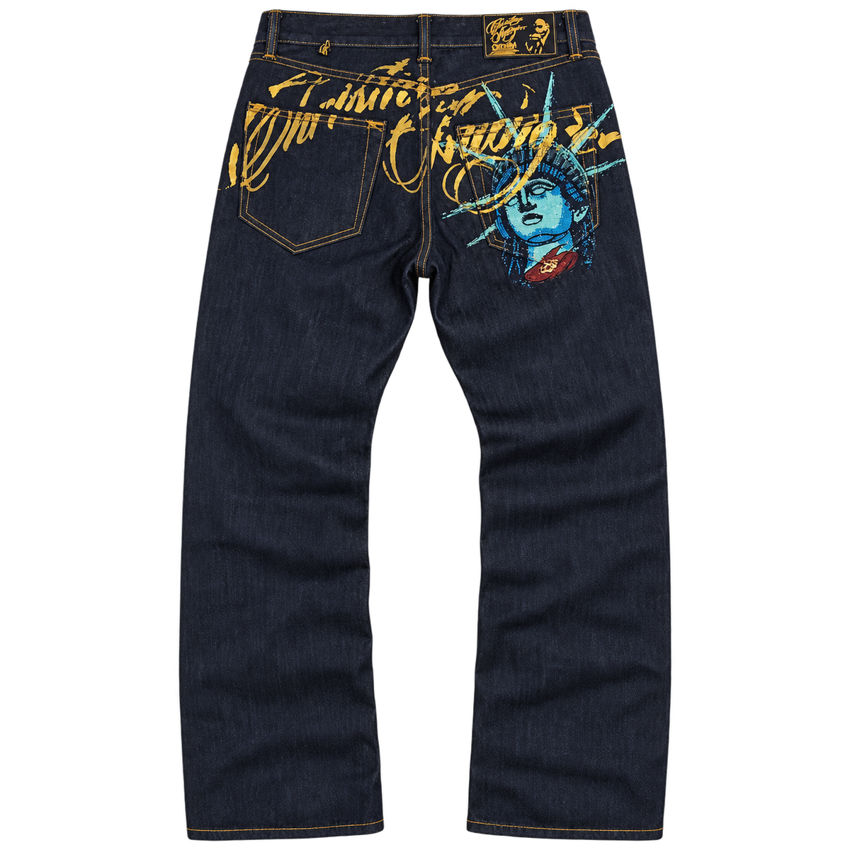 Gold Script / Blue — Back