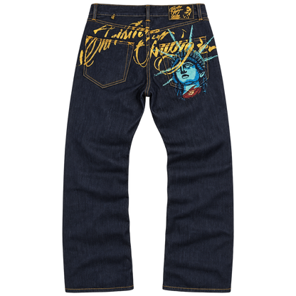 Gold Script / Blue — Back