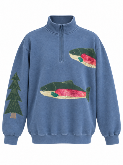Fish and Pine Quarter Zip