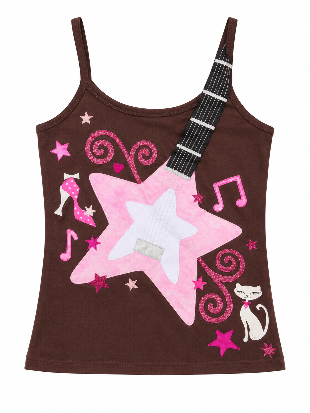 Brown - Pink Star Cami