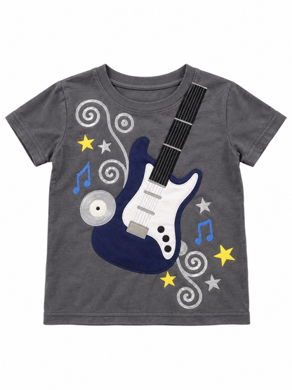 Grey - Navy Guitar Tee