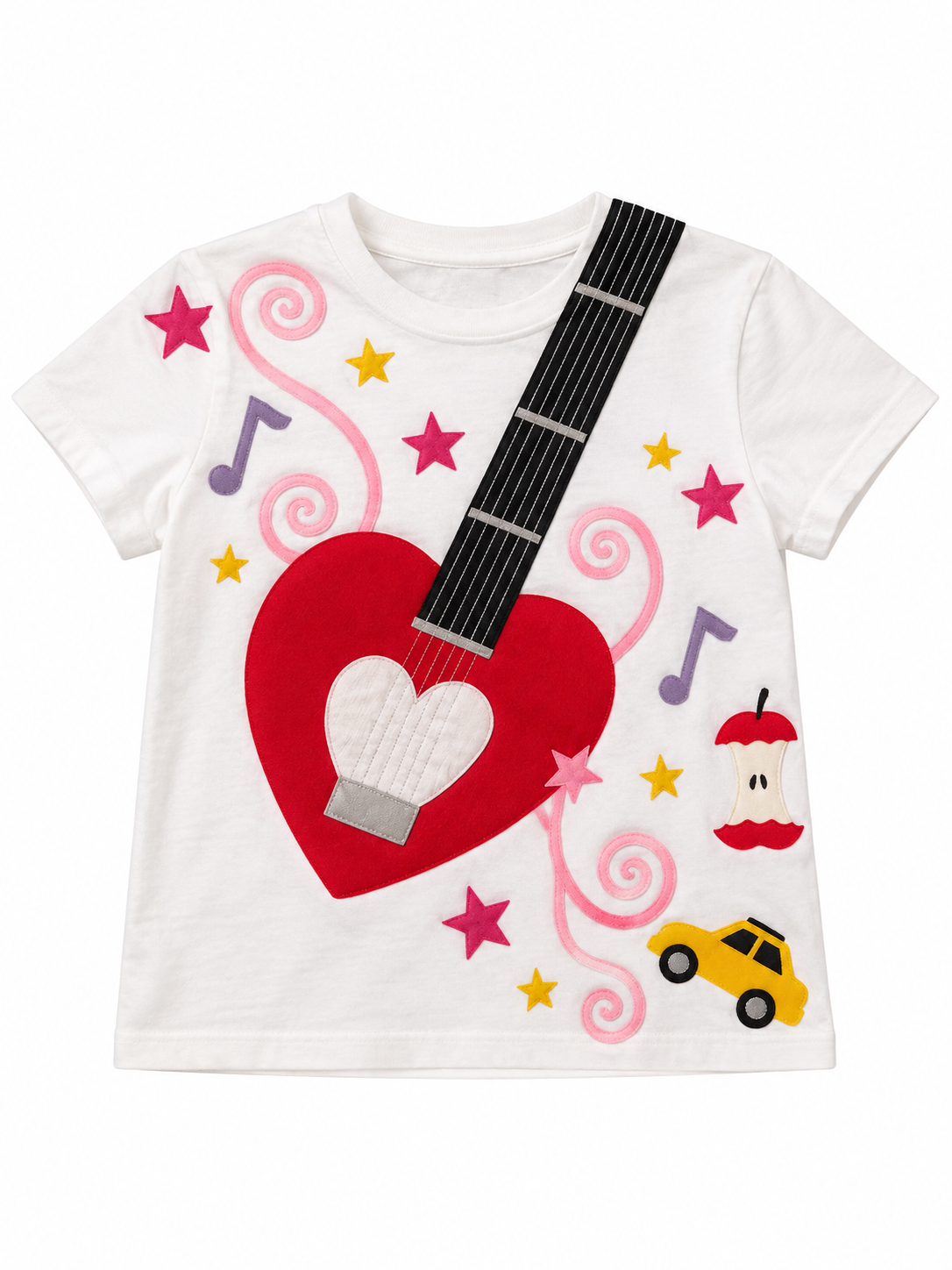 White - Red Heart Guitar Top