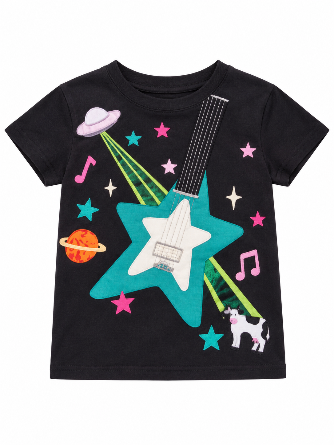 Black - Teal Space Star Tee