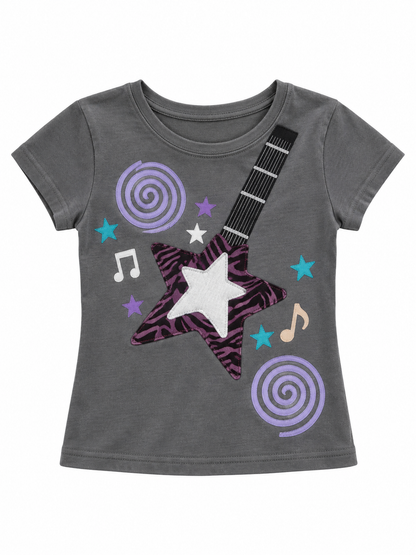 Grey - Zebra Star Tee