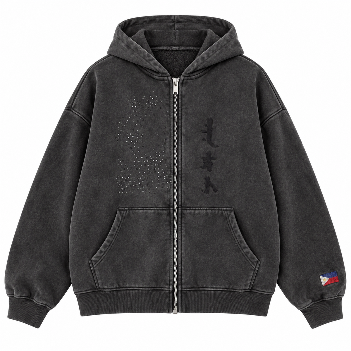 Sophia — Charcoal Zip — Front