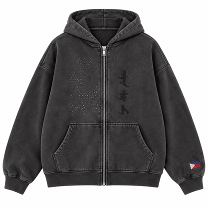 Sophia — Charcoal Zip — Front