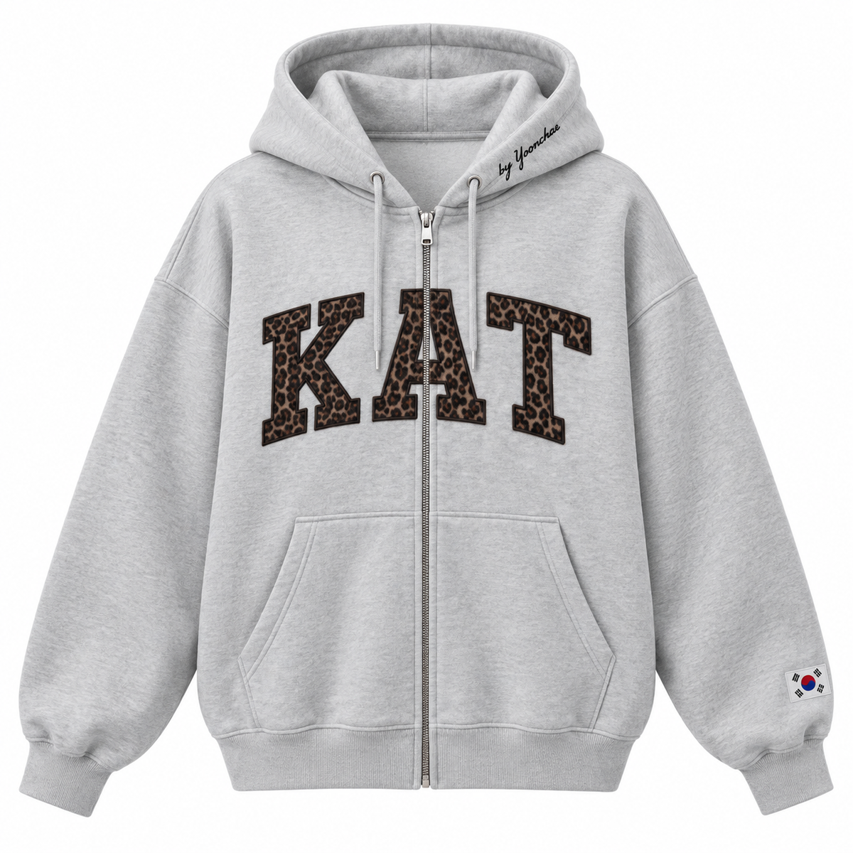 Yoonchae — Heather Gray Zip — Front