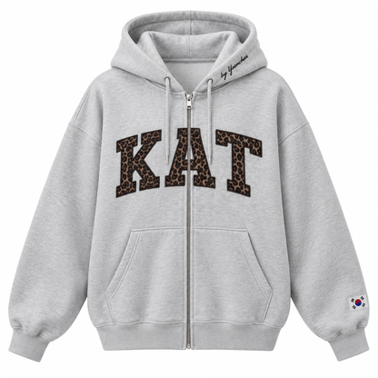 Yoonchae — Heather Gray Zip — Front