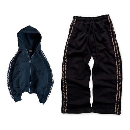 Noire blackzip set hoodie and sweats